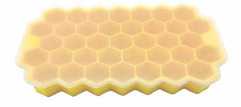 Ice Cube Shaped Ice Tray With Lid - Yellow